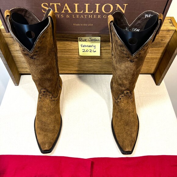 Stallion Vintage Camel Distressed Kidskin Cowboy Boots in Men\'s 8.5D main image 5
